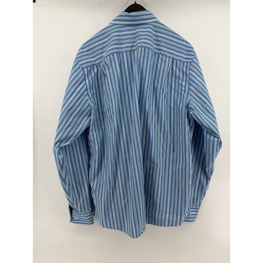 Southern Tide Mens XL Trim Fit Striped Button Down Shirt Blue Teal Long Sleeve - Picture 3 of 3